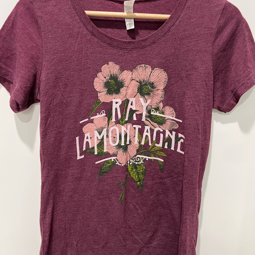Ray LaMontagne Bella Canvas Maroon Floral Graphic Tee